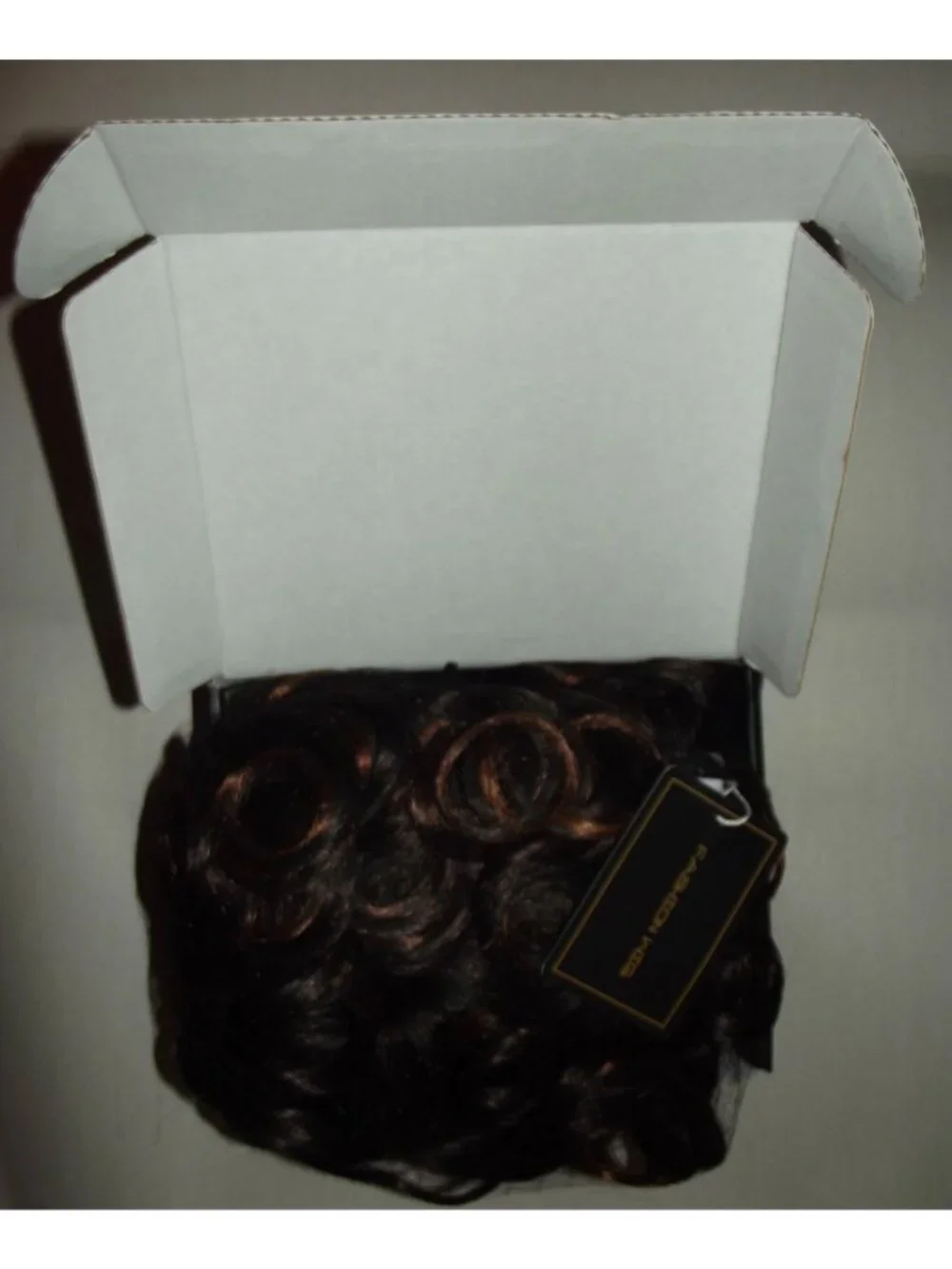 Keat Curly Wig Womens Afro Ombre Brown Natural Short Afro Loose Bangs Daily Wear